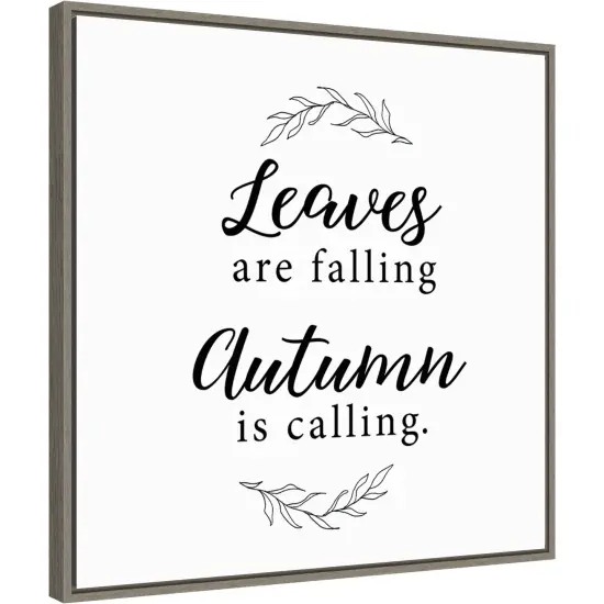 Autumn Is Calling by Amanti Art Portfolio 22-in. W x 22-in. H. Canvas Wall Art Print Framed in Grey {1}