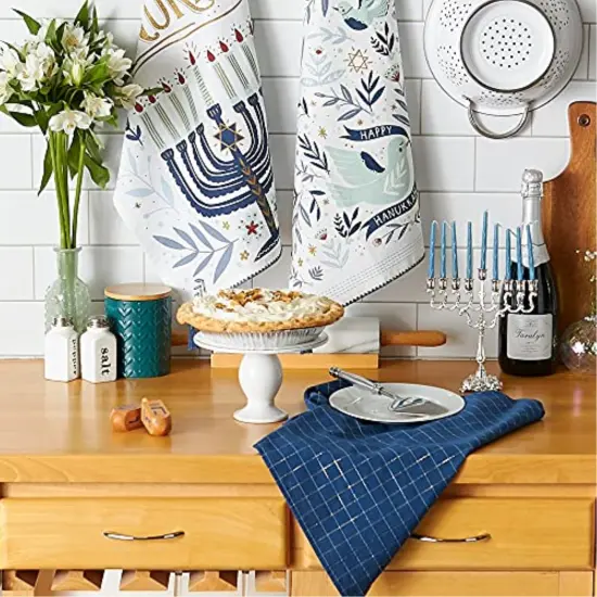 DII Asst Happy Hanukkah Dishtowel (Set Of 3) {5}