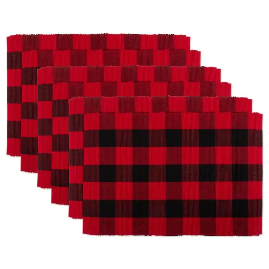 DII Red Buffalo Check Ribbed Placemat (Set of 6) {1}