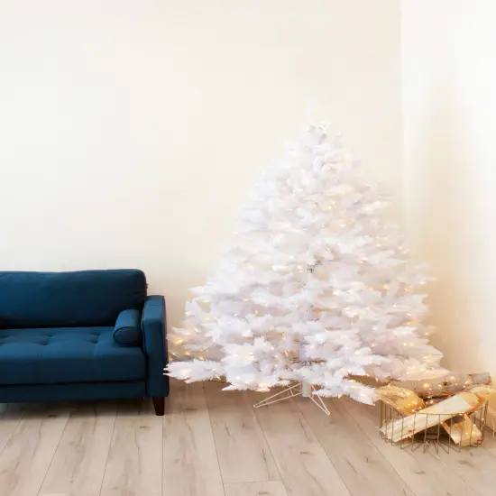 Perfect Holiday Pre-lit Spruce Christmas Tree with Metal Stand Green {6}