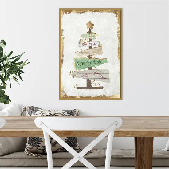 Golden Christmas Tree by PI Studio Canvas Wall Art Print Framed {4}