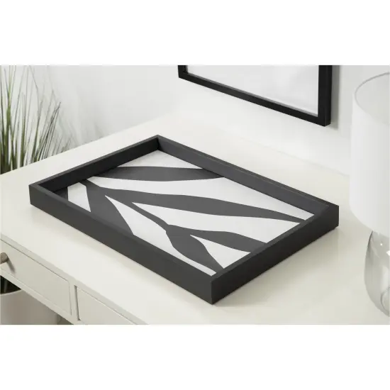 Amanti Art Decorative Wood Tray 13"x19" featuring 'Modern Botanical Neutral Abstract 1' by The Creative Bunch Studio by The Creative Bunch Studio Framed Art Print {5}