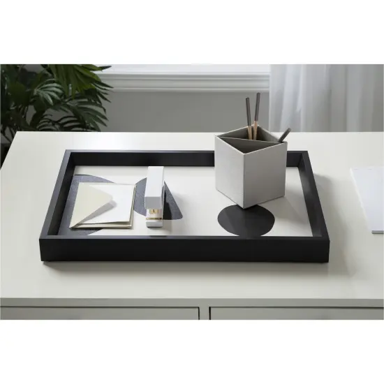 Amanti Art Decorative Wood Tray 13"x19" featuring 'Organic Shapes 09' by 1x Studio by 1x Studio Framed Art Print {1}