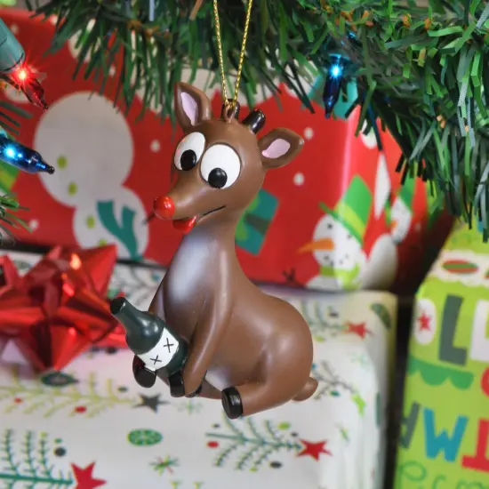 Rowdy Reindeer Funny Liquor Bottle Christmas Ornament {5}