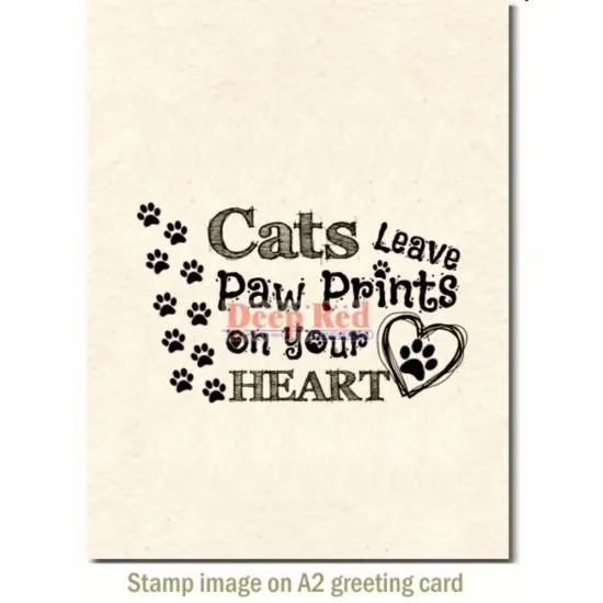 Deep Red Stamps Cat Prints Rubber Stamp 3.2 x 2 inches {3}