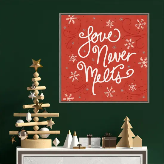 Snowplace Like Home VI by Anne Tavoletti 22-in. W x 22-in. H. Canvas Wall Art Print Framed in Grey {4}