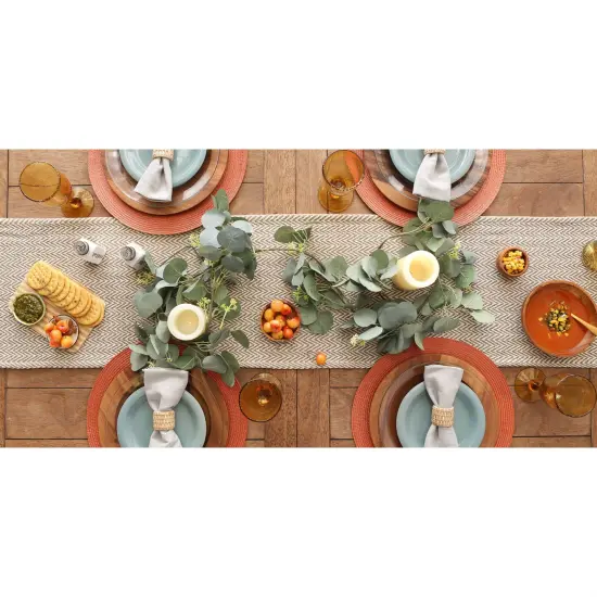 DII French Blue Braided Stripe Table Runner 15x108 {6}