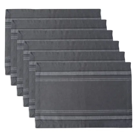 DII Gray Chambray French Stripe Placemat (Set of 6) {1}