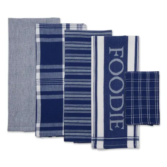 DII Asst Nautical Blue Foodie Dishtowel And Dishcloth 5 Piece {2}