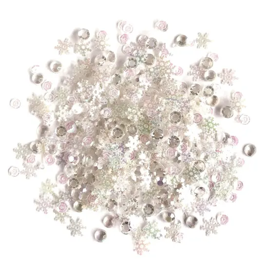 Buttons Galore Sparkletz&reg; Embellishments Bundle, Iridescent Diamonds, Half Pearls, Sequins & Seed Beads Winter-50 Grams {4}