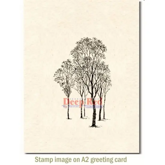 Deep Red Stamps Winter Trees Rubber Stamp 2 x 3.2 inches {3}