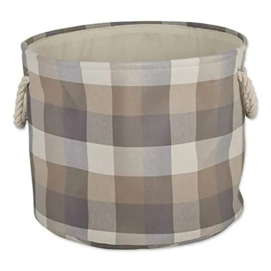 DII Polyester Bin Tri Color Stone Round Medium 12"x15"x15" {2}