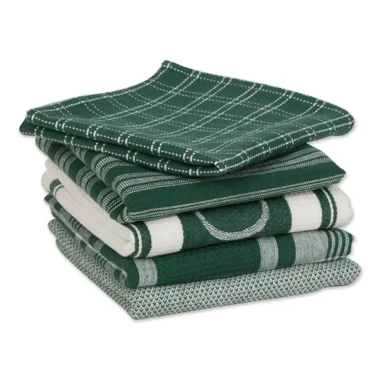 DII Asst Dark Green Foodie Dishtowel And Dishcloth 5 Piece {2}