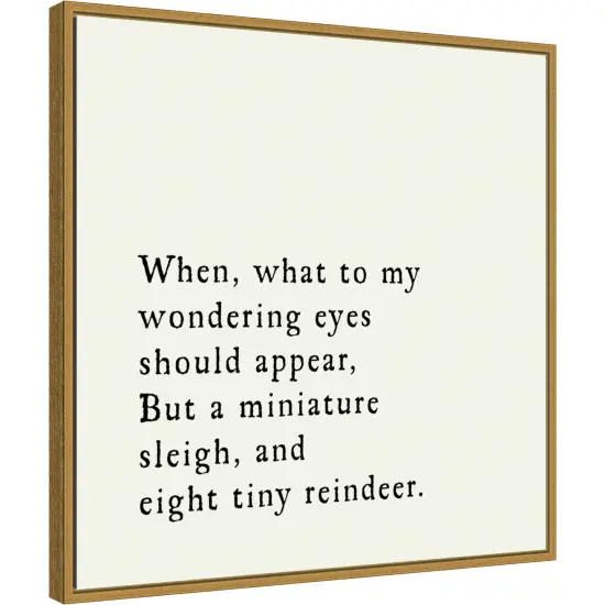 Eight Tiny Reindeer by Amanti Art Portfolio 22-in. W x 22-in. H. Canvas Wall Art Print Framed in Gold {1}