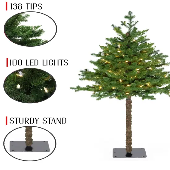 Perfect Holiday 4' Pre-lit Balsam Fir Half Tree {4}