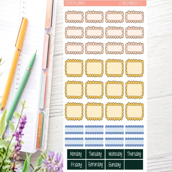 Bees Floral Planner Sticker Kit (for 7x9 vertical planners) {3}
