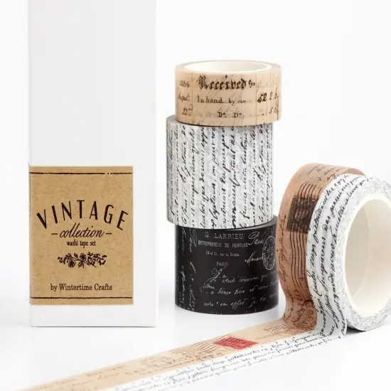 5 Rolls Vintage Collection Washi Tape Set by Wintertime Crafts {1}