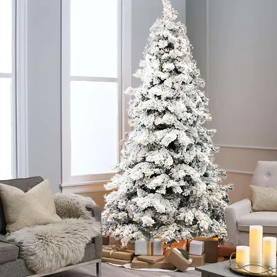 Perfect Holiday Christmas Tree Heavy Flocked With Metal Base {4}