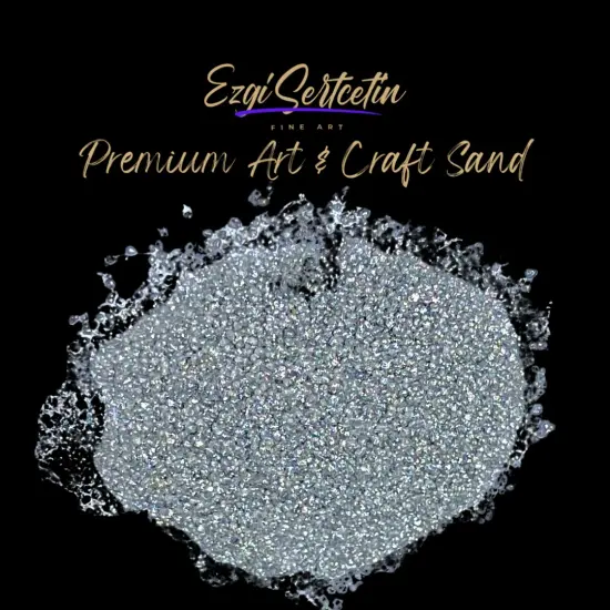 Premium Art Sand|Craft Sand|Unique Metallic-Neon Colors|Excellent Quartz Sand|10 oz|Excellent for Artwork|DIY|Sand Painting|Wedding Decoration|Vaze Filling|Ezgi Sertcetin Titanium silver {1}