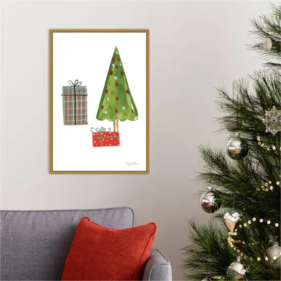 North Pole Pals III by Farida Zaman 16-in. W x 23-in. H. Canvas Wall Art Print Framed in Gold {5}