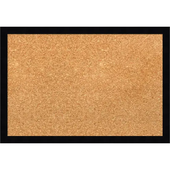 Natural Cork Board (19 in. x 13 in.), Svelte Noir Black Wood Frame - Bulletin Board, Organization Board, Pin Board {1}