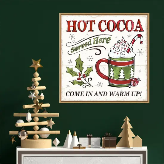 Christmas Treats IV by Anne Tavoletti 22-in. W x 22-in. H. Canvas Wall Art Print Framed in Natural {4}