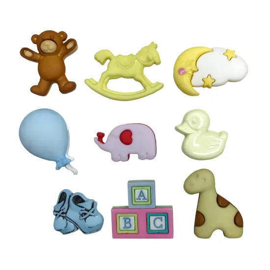 Buttons Galore 50+ Assorted Baby Buttons - Bundle of 6 Different Sets of Baby Themed Buttons {2}