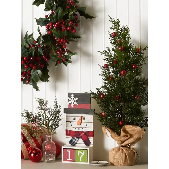 DII Square Snowman Tabletop Block Advent {5}