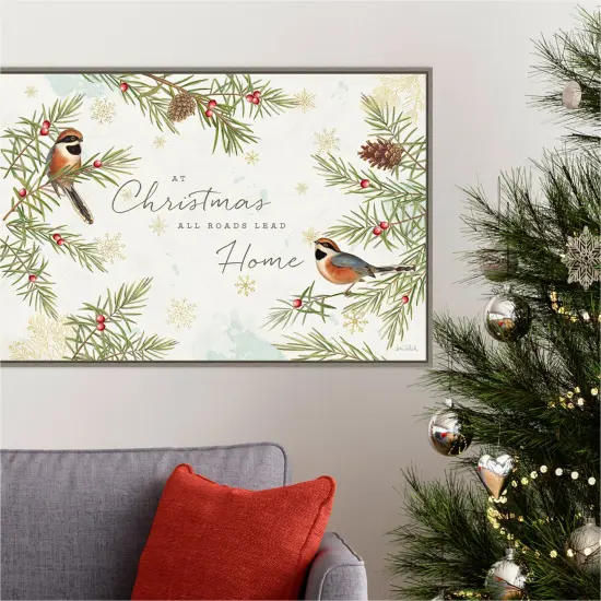 Christmas Tradition I by Katie Pertiet 33-in. W x 23-in. H. Canvas Wall Art Print Framed in Grey {4}