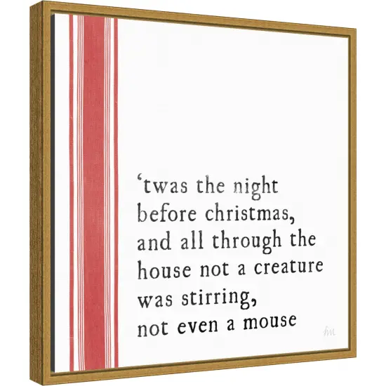 Simple Christmas I by Laura Marshall 16-in. W x 16-in. H. Canvas Wall Art Print Framed in Gold {1}