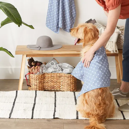 DII Stonewash Blue Printed Trellis Paw Small Pet Towel (Set of 3) {4}