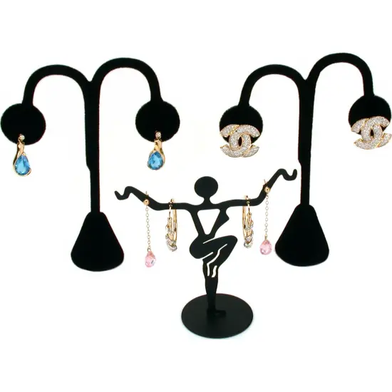 11 Piece Set Black Velvet Jewelry Displays Busts {4}