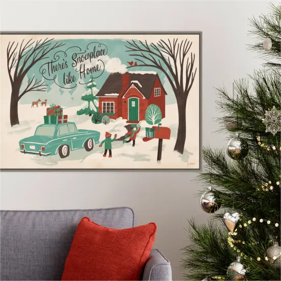 Winter Bliss I by Janelle Penner 33-in. W x 23-in. H. Canvas Wall Art Print Framed in Grey {4}