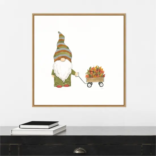 Harvest Gnomes II by Jenaya Jackson 22-in. W x 22-in. H. Canvas Wall Art Print Framed in Natural {4}