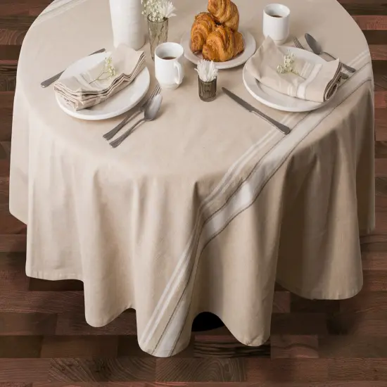 DII White French Stripe Tablecloth {2}