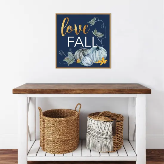 Indigo Harvest IV by Melissa Wang 22-in. W x 22-in. H. Canvas Wall Art Print Framed in Natural {5}