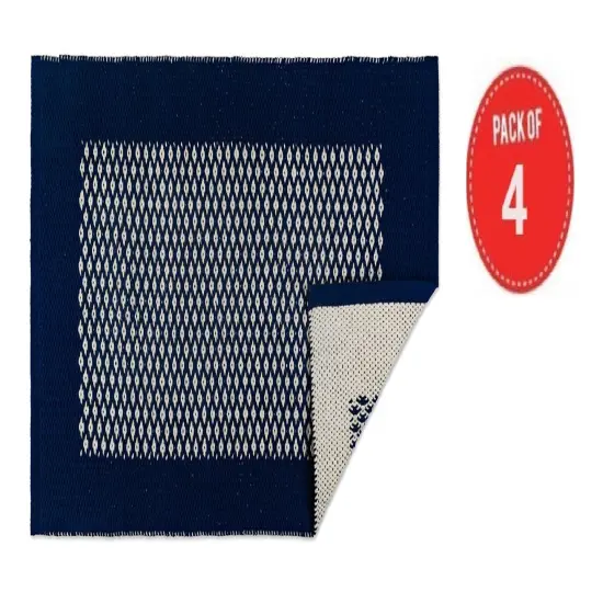DII Nautical Blue Windowpane Oversized Washed Waffle Dishtowel, 2 Piece {1}