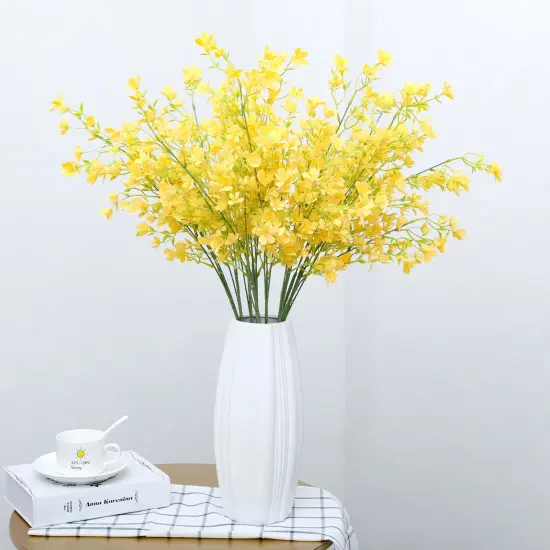 Grand Verde Forget-Me-Not Tall Artificial Flowers 29&rdquo; Long Stems Real-Touch Faux Bouquet, 5pcs Bundle Yellow {5}