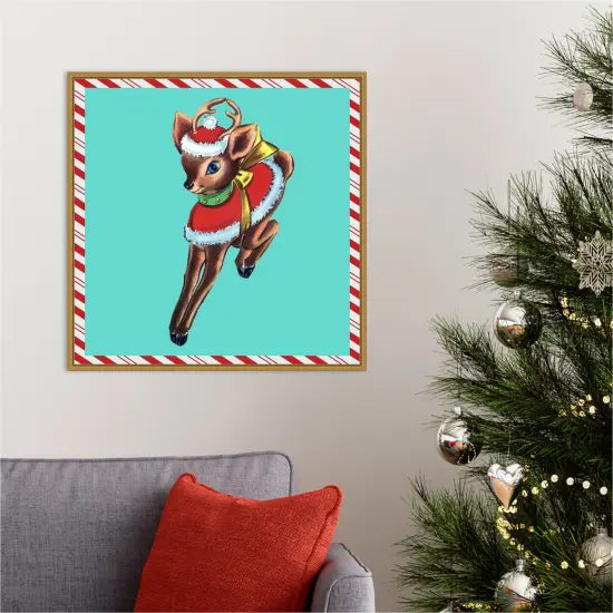 1955 Christmas III by Alicia Ludwig 22-in. W x 22-in. H. Canvas Wall Art Print Framed in Gold {5}