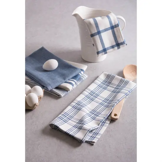 DII Assorted Stone Blue Woven Dishtowel (Set of 5) {6}