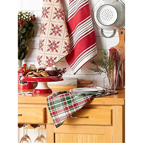 DII Asst Scandinavian Snowflakes Dishtowel (Set of 3) {6}