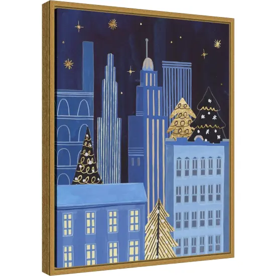 Holiday Night III by Melissa Wang 16-in. W x 20-in. H. Canvas Wall Art Print Framed in Gold {1}