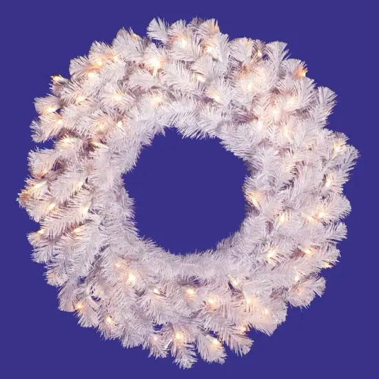 Perfect Holiday 30" Pre-Lit Christmas Crystal White Wreath {2}