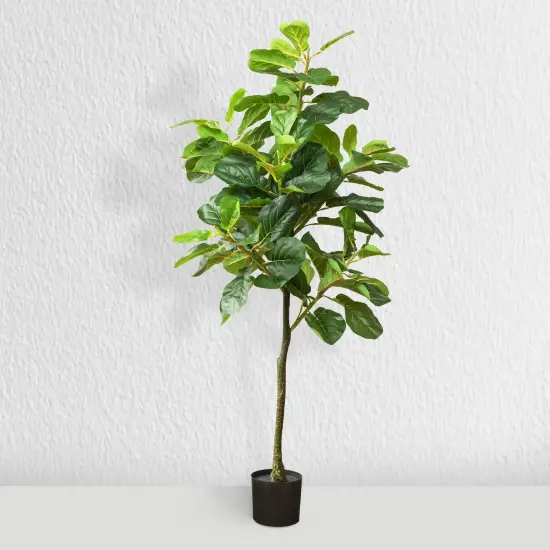60" Faux Fiddle Leaf Fig Tree with Black Pot (2 Pack) {5}