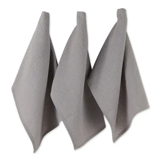J&M Gray Ribbed TerryDishtowel Dishcloth (Set of 8) {1}