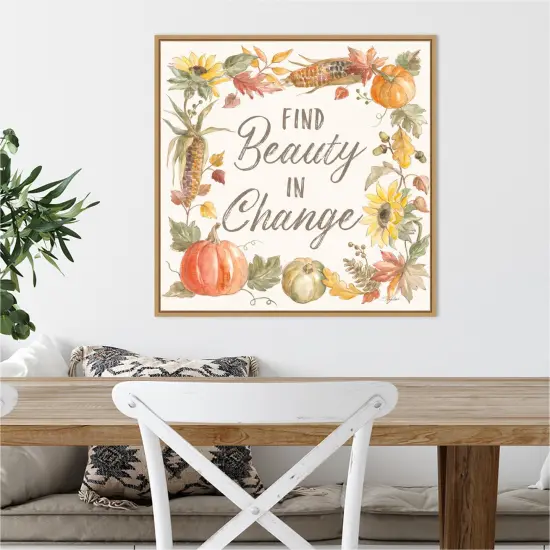 Happy Harvest III by Silvia Vassileva 22-in. W x 22-in. H. Canvas Wall Art Print Framed in Natural {4}