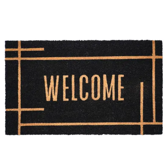 107381729 Modern Black Welcome Doormat {1}