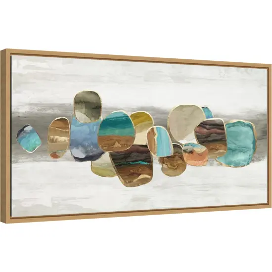 Glided Stones I by Tom Reeves Canvas Wall Art Print Framed Natural {2}