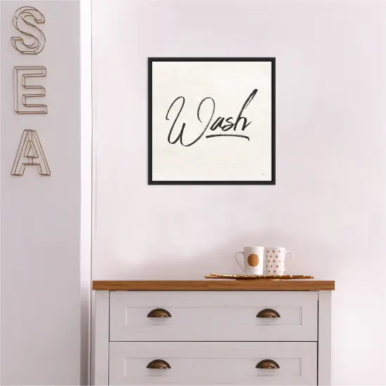Laundry Script I by Jess Aiken Canvas Wall Art Print Framed Black {5}