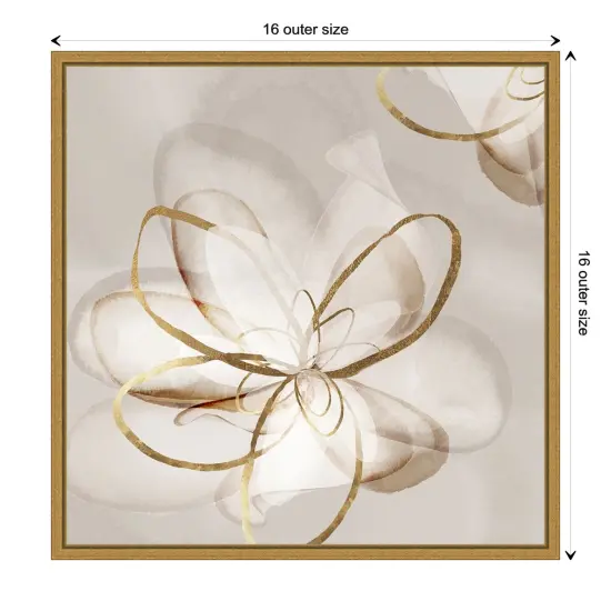 Transparent Beauty II (Floral) by Eva Watts Canvas Art Framed Gold {1}